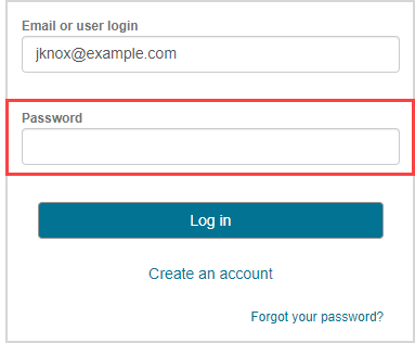 Your password is entered in the second field on the main log in page.